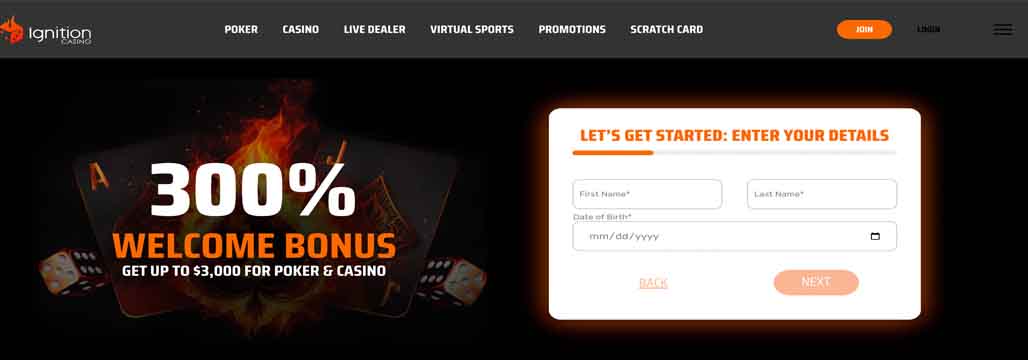 Ignition casino homepage